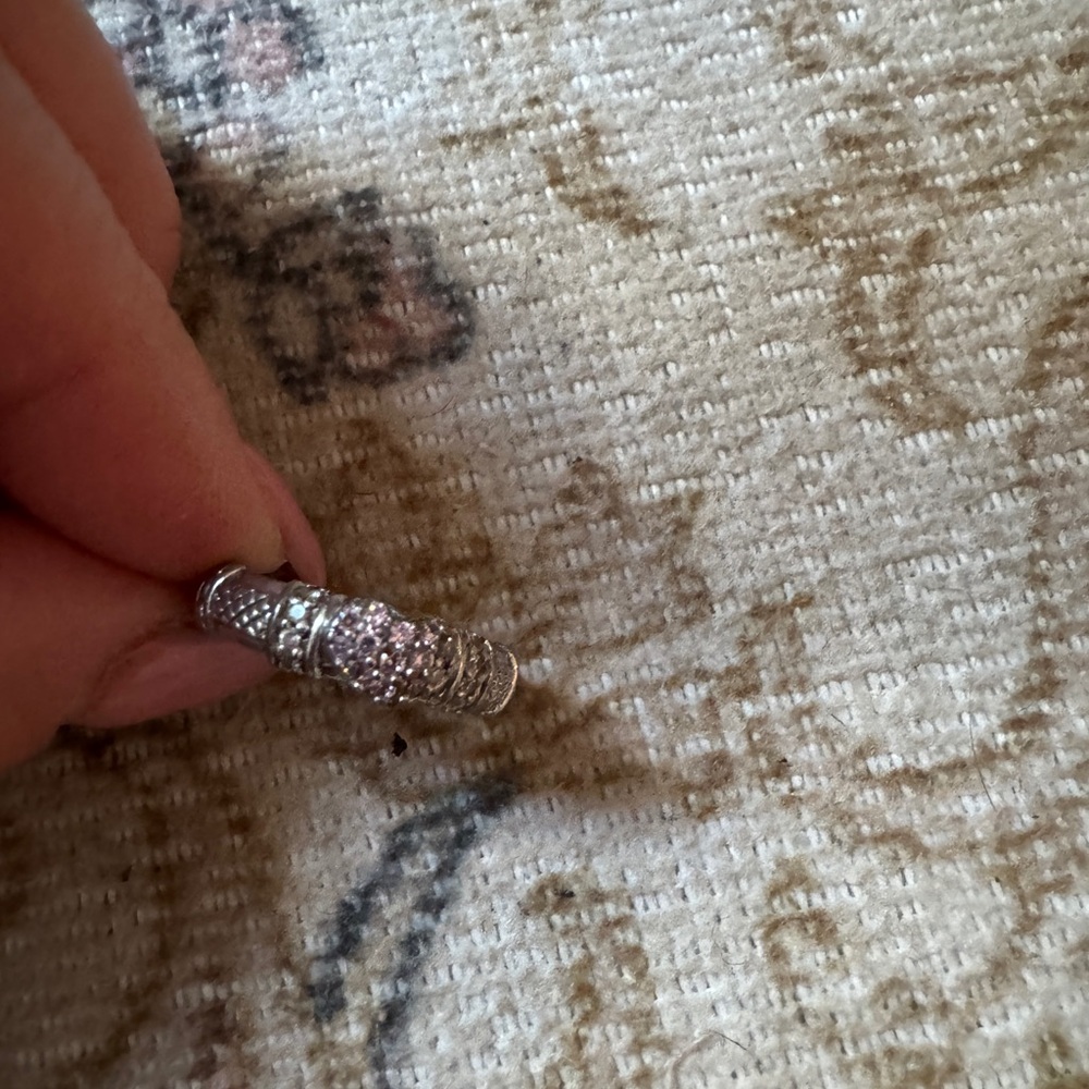 Judith Ripka Sterling Silver CZ Heart Ring Size 7 US